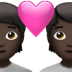 💑🏿 couple with heart: dark skin tone display on Apple